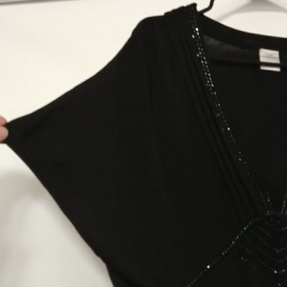 Emma & James sz 2XL black beaded shirt (440) - Picture 3 of 4